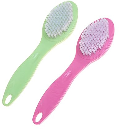 Doppelseitiger Hornhautentferner für Füße, Pediküre Datei, 2 Stück | Bimsstein und Bürste, zur Entfernung Harter Haut, Ergonomischer Griff, für Fußpflege und Dusche Zufällige Farbe