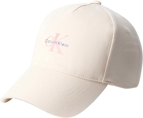 Calvin Klein Damen Cap Printed Monologo aus Baumwolle, Beige (Calico), Einheitsgröße