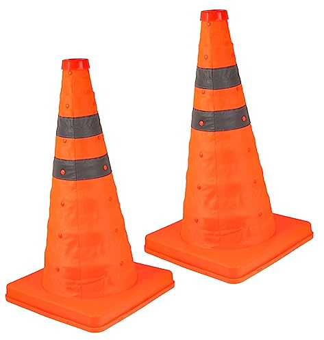 Ciieeo 2 Piezas Conos de Seguridad Plegables Conos de Tráfico Ajustables para Entrenamiento Deportivo y Señalización para Fútbol Baloncesto y Uso Diario