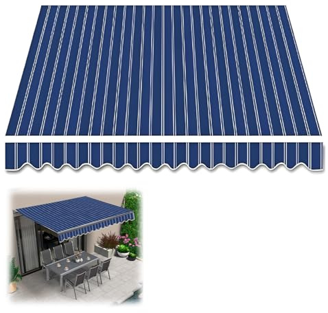 Tessuto di Ricambio per Tende da Sole Retrattile, Tela per Riparo Parasole, Copertura Impermeabile per Tende da Sole per Giardino, Terrazza, Balcone(13x8ft/400x250cm)
