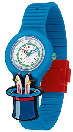 HIP HOP, Collezione PINTASTIC!, Orologio per Bambini, con Quadrante Didattico e Lancette Colorate, Cinturino in Silicone, Personalizzabile con 5 Elementi Decorativi a Tema Circo Inclusi, Idea Regalo