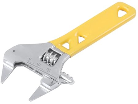 Multipurpose Steel Spanner 20mm Most Opening Jaw Design for Tight Space with Nonslip Rubber Handle Adjustable Wrench Single Open End Spanner Rubber Handle