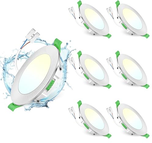 GeyouLux LED Einbaustrahler 230V Dimmbar, 75-90mm Lochmaß LED Spots 6er Set