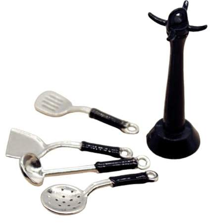 Pocoiau Set Utensili da Cucina in Miniatura Cucchiaio da Pala in Lega Realistica per Case delle Bambole Accessorio Giocattolo Simulazione Realistici per Case delle Bambole