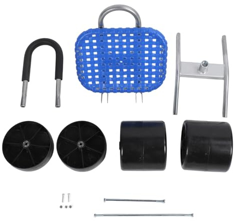 Garten-Rollhocker mit Rollen, um 360° drehbarer Arbeitsstuhl, robuster verzinkter Stahl und Polypropylen, bequemer tragbarer Stuhl zum Pflanzen, Gartenarbeiten, Pflücken und Umziehen