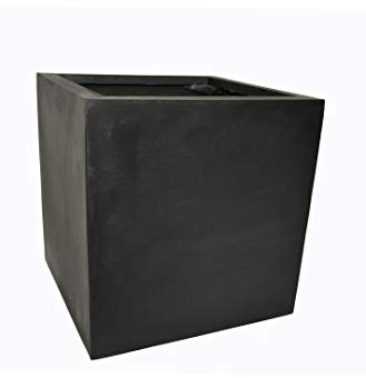 Casaflora Pflanzkübel der BUNDESGARTENSCHAU 40x40x40cm aus Fiberglas in schwarz-anthrazit, Blumenkübel, Pflanztöpfe