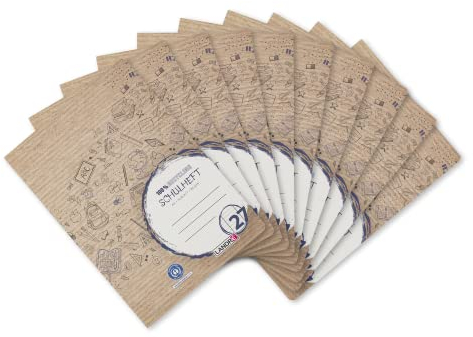 Landré Schulheft A4 Recycling, 16 Blatt, Lin. 27, liniert mit Rand, 10 Stück