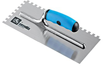 Ausonia - Frattazzo per colla manico gomma lama INOX 28x12 dente 10x10