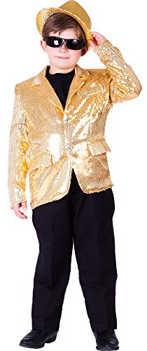 Dress Up America Kids Gold Sequin Jacket - Boys Party Blazer Tuxedo Outfit