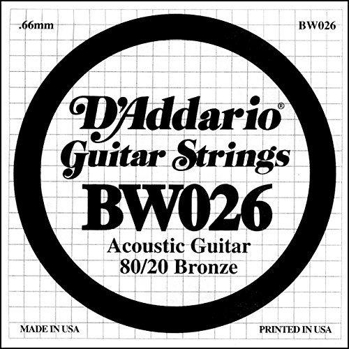 D'Addario .026 brons sår enkel sträng för akustisk gitarr