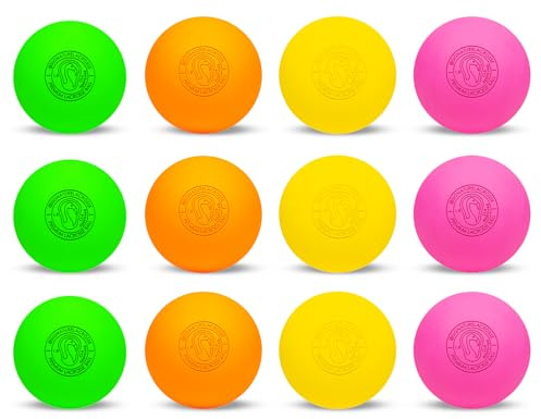 Signature Lacrosse bollset – paket med 2, 4, 8, 12 och 100 – massagebollar utan kemisk lukt, myofascial frigöringsverktyg, ryggrulle, muskelknutsborttagare