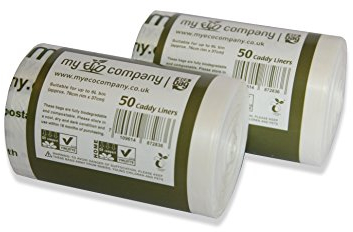 My Eco Company 5L / 6L X 100 Compostable Kitchen Food Waste Bin Bags Caddy Liners (5 Litre / 6 Litre)