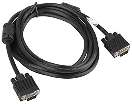 lanberg env.-vgac 10cc-0030 B VGA (15 Broches) vers fiche VGA (15 Broches) Câble avec Noyau de ferrite, 3 m Noir