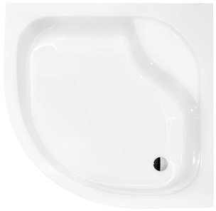 VBChome Acryl-Duschwanne Duschtasse Sitz 80 x 80 cm Viertelkreis DIPER I ohne Schürze tief R55 + Ablaufgarnitur Eckduschwanne befliesbar