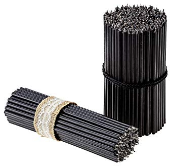 Danilovo Ritual Bienenwachs Kerzen (Schwarze) - Kloster Orthodoxe Kerzen für Gebet, Tischdeko - Ungiftig, Ruß - Tropffrei, Lang, Nachhaltige Produkte, N100, Höhe 16,5 cm, Ø 5,7 mm (250 Stück)