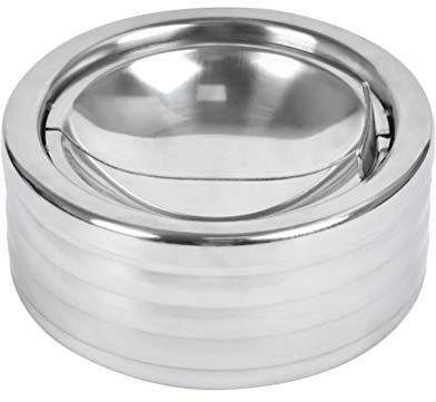 JAOMON 1 Stück Aschenbecher Edelstahl für draußen mit Deckel aschenbecher schwarz Edelstahl drehen Windaschenbecher Mit Abdeckung umdrehen Silber 11.7 * 5.5cm wandaschenbecher Outdoor Edelstahl