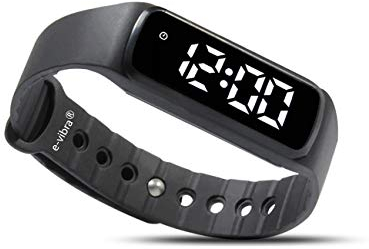 e-vibra Silent - Orologio con allarme antivibrazione, per bambini e adulti, con timer (nero)