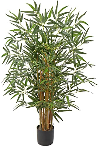 Briful 3Ft 36 Artificial Trees Outdoors Fake Bamboo Trees with Natural Cane Artificial Bamboo Plants Fake Plants in Pots for Home Office Lobby Garden Decoration
