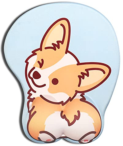 AOKSUNOVA Musmatta med gelkudde musmatta med handstöd 3D-musmatta Gel Corgi motiv