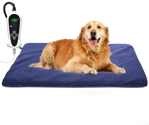 RIOGOO Coussin Chauffant pour Animaux de Compagnie, Grand pour Chien et Chat Coussin Chauffant électrique pour Chiens et Chats Tapis Chauffant d'intérieur(81x50cm)