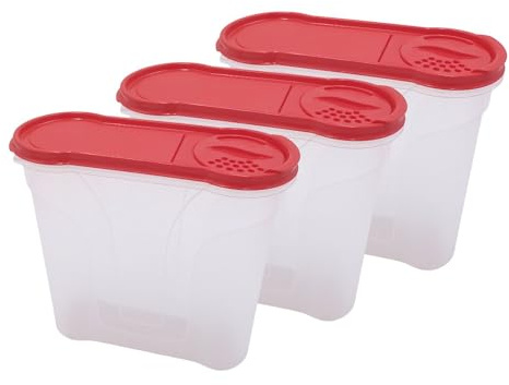 Schüttdosen Set 2,4 Liter Vorratsdosen Streudosen Rot Aufbewahrung Küche | Rival, Küchenvorrat, Frischhaltung, Kunststoff, Vorratsbehälter, Haushalt, Lebensmittel, stapelbar, langlebig, Aufbewahrung