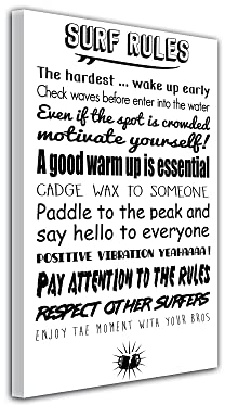 DECLINA, Deko-Bild, Wanddekoration, Leinwand, Surf-Rules, 80 x 120 cm