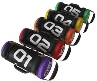 Atletica Power Bag Set, 5-25 kg | Premium-Qualität, Functional Training Equipment, Außenhülle aus ultrastabilem PVC, Metallsand-Füllung