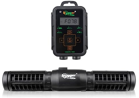 hygger Aquarium Wave Maker, Adjustable Cross Flow Pump with LED Display Controller, Magnetic DC 24V Aquarium Powerhead for Freshwater and Marine Reef Aquariums Up to 135 Gallon (18w)