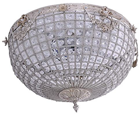 Deckenlüster Kristalle Deckenlampe (ohne Leuchtmittel) Deckenleuchte 50 cm Barock Lampe XL cat126s Palazzo Exklusiv