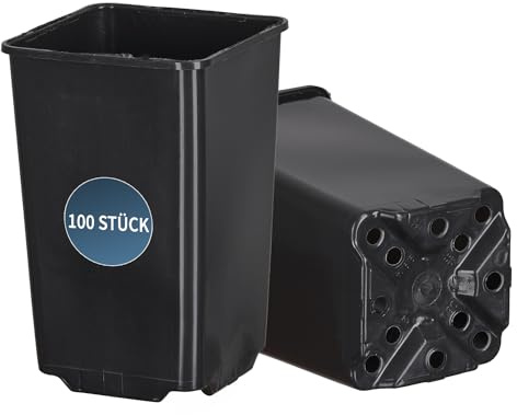 Tymar Anzuchttöpfe hoch, 100 Stück, 9x9x14, Tiefwurzlern, Pflanzentöpfe für Aussaat, für Sämlinge oder Stecklinge, Pikiertöpfe, tief Blumentopf, Kunststoff