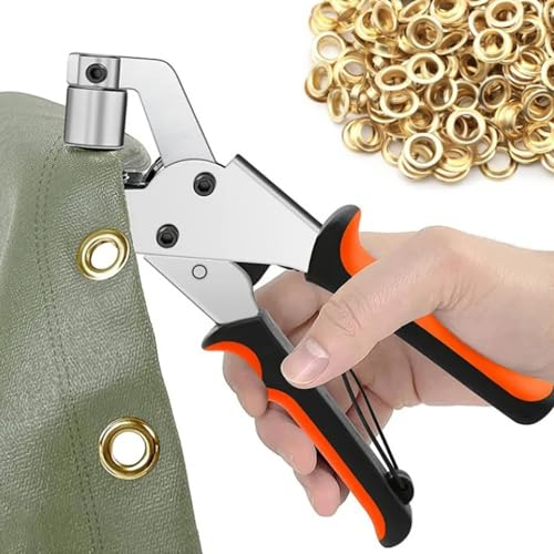 Toplionace Manuelle ösenzange Leder Stoffe Planen ösenzangen Set mit 300 ösen mit 10mm Durchmesser
