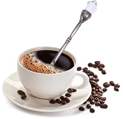 MAGICLULU Kaffeelöffel mit Dekorativem Diamantkopf im Europäischen Hofstil aus Zinklegierung Retro Silberner Rührlöffel für Kaffee und Cocktails im Café oder Zuhause