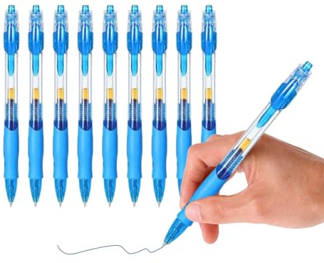 10 Stück Gelstifte - 0.5mm Schwarze Gelstifte Schnelltrocknend Gelschreiber Einziehbare Rollerball-Stifte | Für Schreiben Notieren, Schule Büro Zuhause Gel Stift