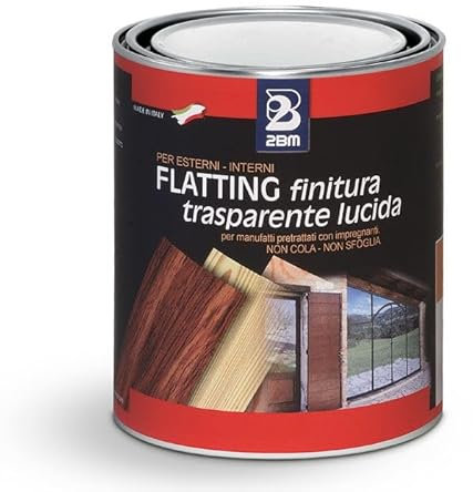 Flatting Finitura Trasparente Lucida 2BM | Protezione del Legno per Interni ed Esterni | Alta Resistenza Agenti Atmosferici | No Sfoglia, Morbida, No Gocce e Colature | Fortmato da 2,50 lt.