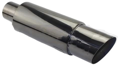Auto Auspuffrohre Auto Styling Edelstahl ID 51MM 57MM 63MM Auslass 89mm Schalldämpfer Endrohr Auspuffanlagen Schalldämpfer Spitze Universal Motorrad Auto Auspuffrohr (Farbe : Titanium 63mm)