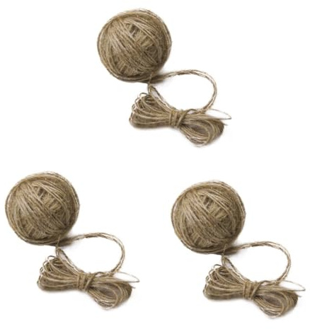 ARTIBETTER Cuerda Manualidades 3 Piezas De Bricolaje De Arpillera Cordeles De Sisal De Jardín Natural Joyas De Flores Decoración De Macramé De Industrial De Natural