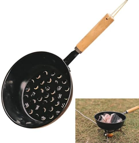 KUNANG Démarreur de charbon de bois, poignée en bois, outils de barbecue à charbon, panier de démarrage de charbon de bois