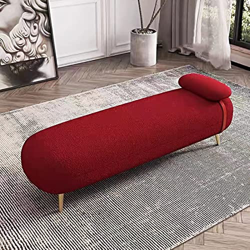 Luxuriöse Polsterbank aus Samt, modern, für Schlafzimmer, Eingangsbereich, dekorativ, Rot, 100 x 50 x 42 cm