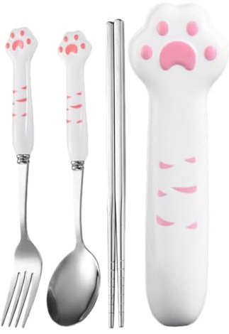 MAGICLULU Tragbares Besteckset Aus Und Pp Wiederverwendbares Essbesteck Mit Löffel Und Essstäbchen Für Lunchbox Camping Und Reisen Aufbewahrungsbox