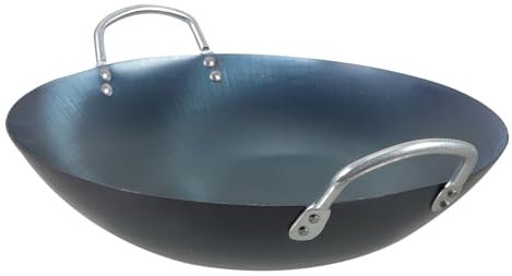 Cabilock Sartén Wok De Cocina Hierro Engrosado Mango De Madera Fácil De Manejar