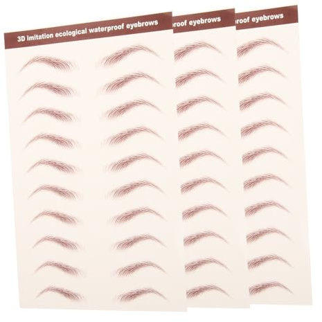 VICASKY Autocollants Pour Sourcils 3 Feuilles Marron Waterproof Transferts Tatouage Sourcils Femmes Maquillage Quotidien
