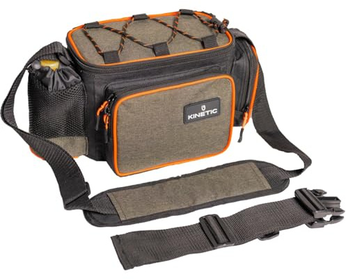 Kinetic Lure Waist Bag, Angeltasche mit Kunststoffbox, 35x17x18cm, Gürteltasche mit Flaschenhalter, Hüfttasche, Kunstködertasche, Spinnertasche