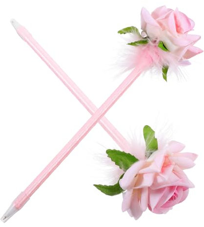 HOODANCOS 2stücke Kreative Blumen Kugelschreiber Delicate Signing Stifte Mit Rosendesign Schreibutensilien Für Partys Und Für Lehrer Und Besondere Anlässe Hellrosa