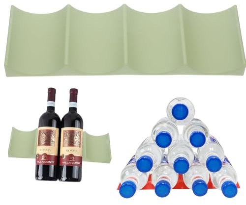 Jeyorzy 1pcs portare Bottiglie da Frigo Universale Plastica, Portabottiglie Frigorifero Stile Europeo, Verde