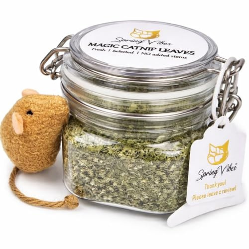 SPRING VIBES Magic Catnip Leaves - UK Cultivated, Strong Flavour,100% Natural, Refillable