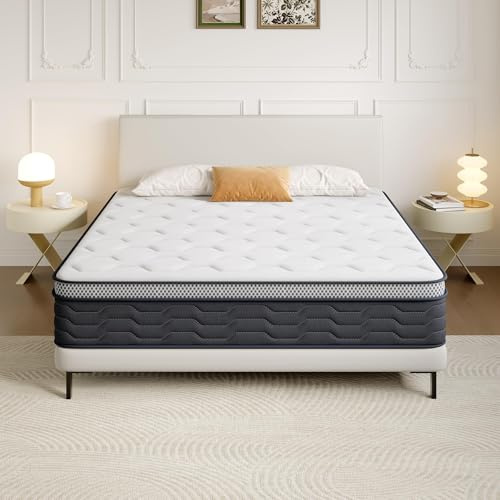 DEWINNER Matelas Ressorts Ensachés 160x200x25cm, Matelas de lit d'adulte, Matelas à Ressorts ensachés et à mémoire de Forme, Dureté Moyenne, Matelas 7 Zones, Soutien Parfait, Livraison sous Vide