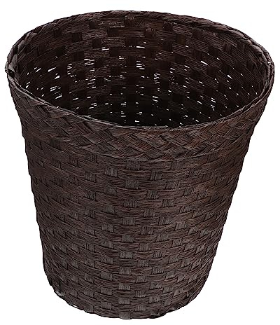 Papelera Tejida de Papel Estilo Rústico, Cesto Almacenamiento Resistente