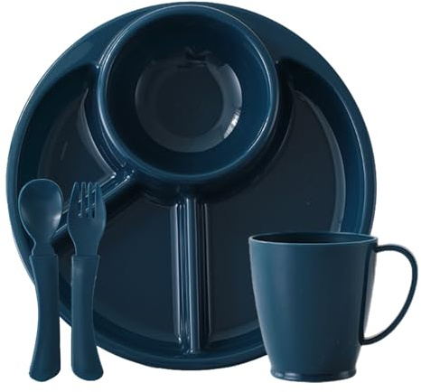 Assiettes divisées pour adultes – Assiettes divisées réutilisables | de contrôle des portions pour et adultes | Plats divisés pour la cuisine, la salle à manger, la maison, le