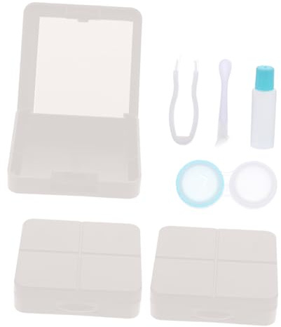Beatifufu 3sets Eye Contact Companion Box Portable Storage Case for Contact Lenses for Halloween Makeup and Travel Use