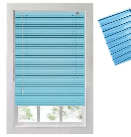 25 mm Láminas Horizontales Oscurecedoras Persiana De Aluminio, Estores Persiana Veneciana y Estores Enrollables, Sin Taladrar Fácil Instalación, para Hogar y Oficina Cortinas(Dark Blue)